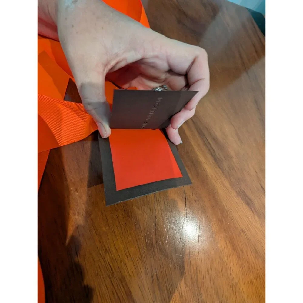 Louis Vuitton Orange Ribbon Bow 39 Inches Long w unused gift tag 36